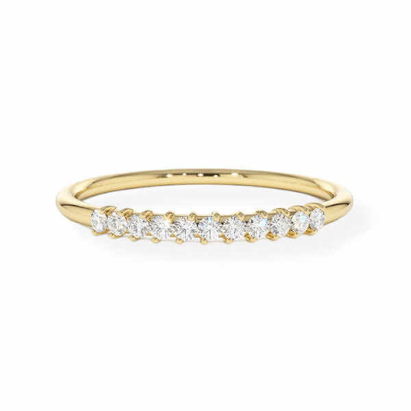 14K Solid Gold 11 Diamond Wedding Ring - Triple C Diamond's