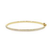 14K Solid Gold 2 Rows Diamond Bangle - Triple C Diamond's