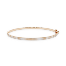 14K Solid Gold 2 Rows Diamond Bangle - Triple C Diamond's