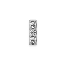 14K Solid Gold 3 Stone Diamond Bar Flat Back Stud - Triple C Diamond's