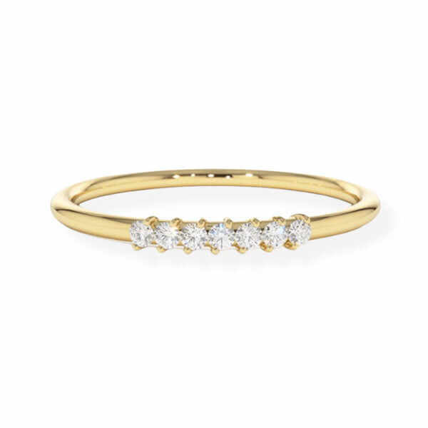 14K Solid Gold 7 Diamond Wedding Ring - Triple C Diamond's