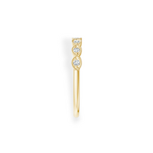 14K Solid Gold Antic Half Diamond Ring Band - Triple C Diamond's