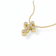 14K Solid Gold Bezel Cross Diamond Necklace - Triple C Diamond's