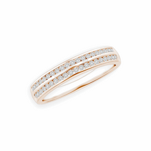 14K Solid Gold Channel Setting Dubble Line Diamond Ring - Triple C Diamond's