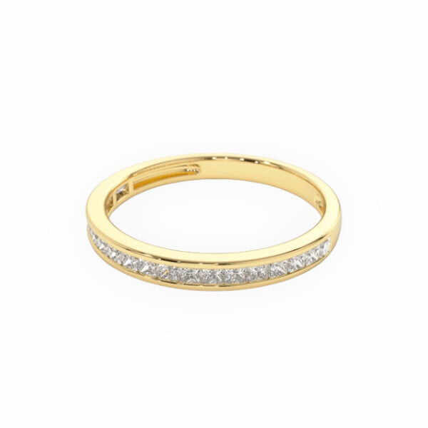 14K Solid Gold Channel Setting Half Ring Band - Triple C Diamond's