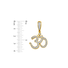 14K Solid Gold Channel Setting Om Diamond Pendant - Triple C Diamond's