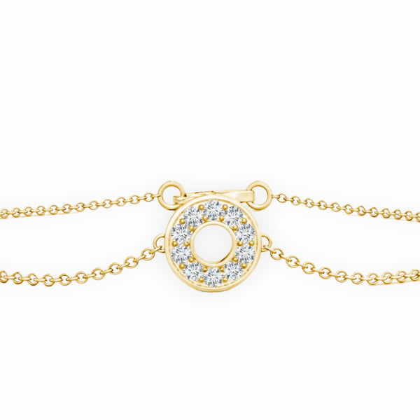 14K Solid Gold Circle Elegant Bracelet - Triple C Diamond's