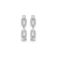 14K Solid Gold Diamond Chain Hoop Earrings - Triple C Diamond's