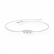 14K Solid Gold Diamond Past Present Future Bracelet