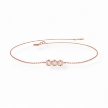 14K Solid Gold Diamond Past Present Future Bracelet