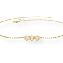 14K Solid Gold Diamond Past Present Future Bracelet - Triple C Diamond's