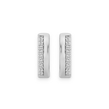 14K Solid Gold Diamond Petit Hoop Earrings - Triple C Diamond's