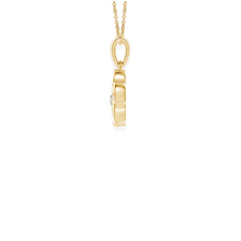 14K Solid Gold Flower Single Diamond Necklace - Triple C Diamond's