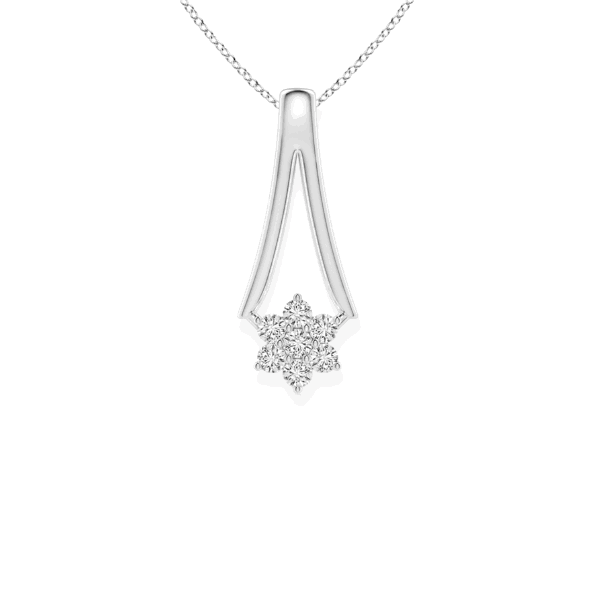 14K Solid Gold Hanging Star Diamond Necklace - Triple C Diamond's