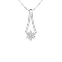 14K Solid Gold Hanging Star Diamond Necklace - Triple C Diamond's