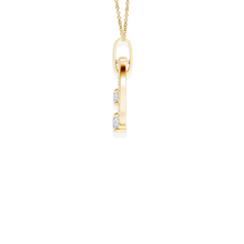 14K Solid Gold Hanging Tow Circle Diamond Necklace - Triple C Diamond's