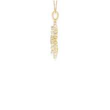 14K Solid Gold Motif Flower Diamond Necklace - Triple C Diamond's