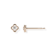 14K Solid Gold Natural Diamonds Small Earrings Stud - Triple C Diamond's