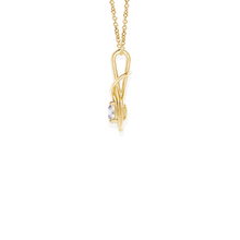 14K Solid Gold Petite Love knot Solitaire Diamond Pendant - Triple C Diamond's