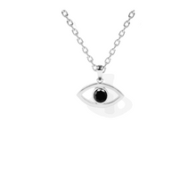 14K Solid Gold Solitaire Evil Eye Necklace - Triple C Diamond's