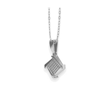 14K Solid Gold Square Pave Settings Diamond Necklace - Triple C Diamond's