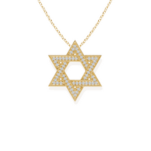 14K Solid Gold Star Of David Diamond Necklace - Triple C Diamond's