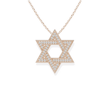 14K Solid Gold Star Of David Diamond Necklace - Triple C Diamond's