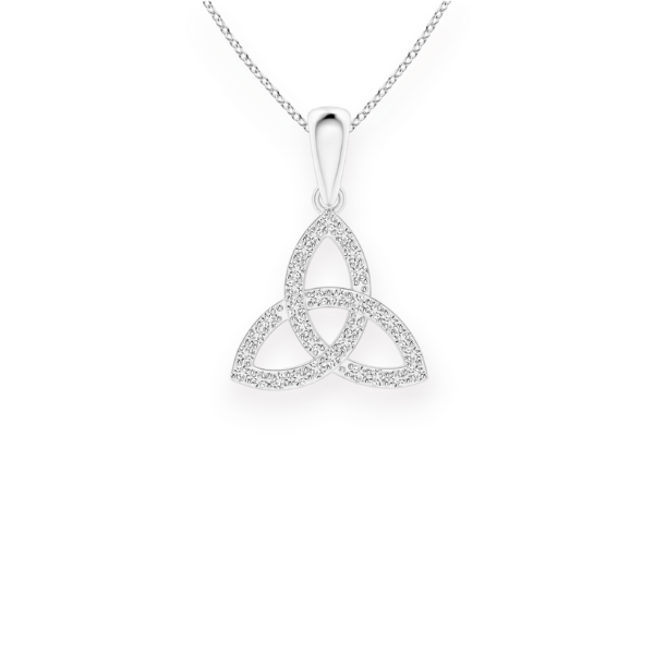 14K Solid Gold Trinity Knot Diamond Necklace - Triple C Diamond's