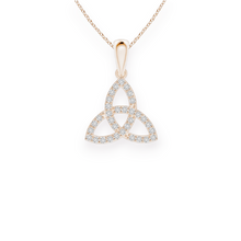 14K Solid Gold Trinity Knot Diamond Necklace - Triple C Diamond's