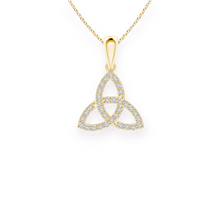 14K Solid Gold Trinity Knot Diamond Necklace - Triple C Diamond's