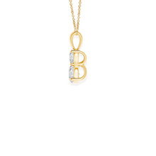 14K Solid Gold Two Diamond Prong Setting Solitaire Pendant - Triple C Diamond's