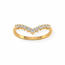 14K Solid Gold V Shape Diamond Ring - Triple C Diamond's