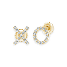 14K Solid Gold XO Style Designer Diamond Earrings - Triple C Diamond's
