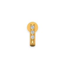 18K Solid Gold 3 Stone Diamond Nose Pin for Women Triple C Diamond's 