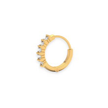 18K Solid Gold 5 Diamond Bar Nose Ring - Triple C Diamond's