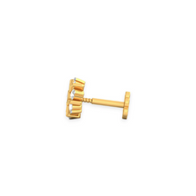 18K Solid Gold 7 Stone Flower Nose Pin