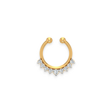 18K Solid Gold Classic Diamond Septum For Women - Triple C Diamond's