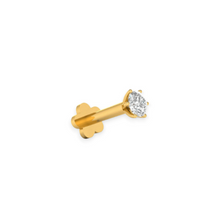 18K Solid Gold Diamond Nose Flat Back Stud