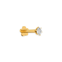 18K Solid Gold Diamond Nose Flat Back Stud