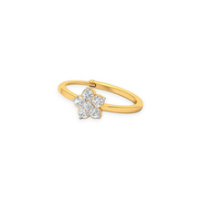 18K Solid Gold Flower Diamond Nose Ring - Triple C Diamond's