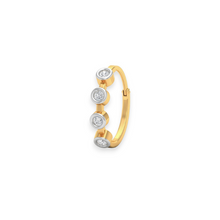 18K Solid Gold Four Bezel Setting Diamond Nose Ring - Triple C Diamond's