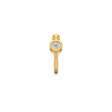 18K Solid Gold Single Diamond Bezel Nose Pin - Triple C Diamond's