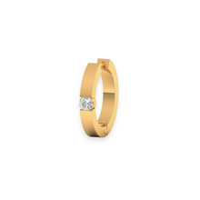 18K Solid Gold Single Solitaire Diamond Nose Ring