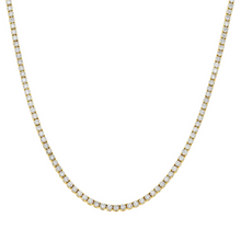 2.00 MM 14K Solid Gold Diamond Tennis Necklace 5.25 Ctw - 6.75 Ctw