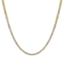 2.60 MM 14K Solid Gold Prong Setting Tennis Necklace  9.50 Ctw - 13.50 Ctw