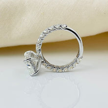 3 to 5 Carat Radiant Cut Curved style Side Band 14K Solid Gold Engagement Ring