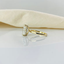 Elegant Radiant Cut Hidden Halo 14K Solid Gold Engagement Ring 2 to 4 Carat