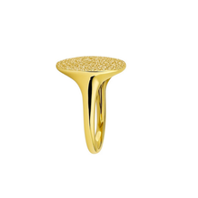 Large Circle 14K Solid Gold Cluster Diamond Statement Ring