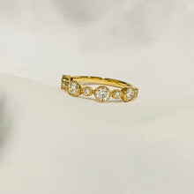 Antic Bezel 14K Solid Gold Diamond Wedding Ring Band