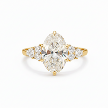 Oval Cut Cathedral Setting 14K Solid Gold Engagement Diamond Ring 2 to 4 Carat